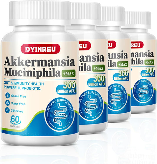 Akkermansia Muciniphila Probiotic 300 Billion AFU Capsules for Gut and Immune Health, Enhanced Digestive Function, 60 Count