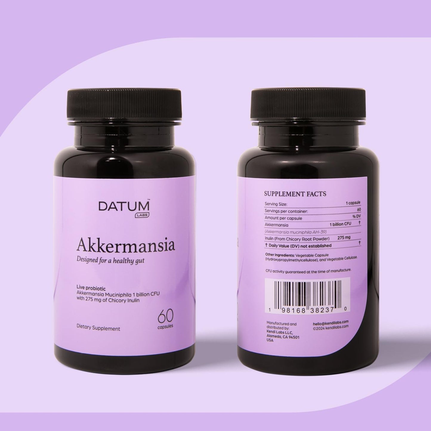 Akkermansia Muciniphila Probiotic + Prebiotic Supplement - Boosts GLP-1, Delayed Release, Third-Party Tested - 1Bn CFU (60 Capsules)