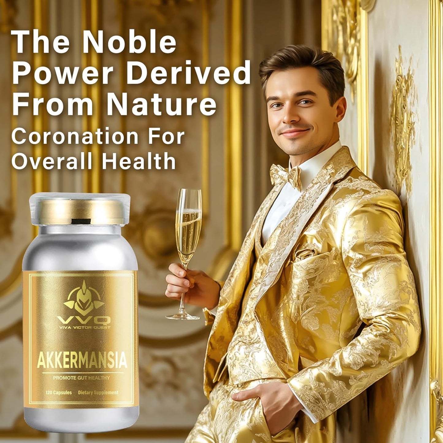 Akkermansia Prebiotic and Probiotic Supplement for Digestive and Immune Health - 300 Billion AFU Muciniphila Strain - 120 Capsules