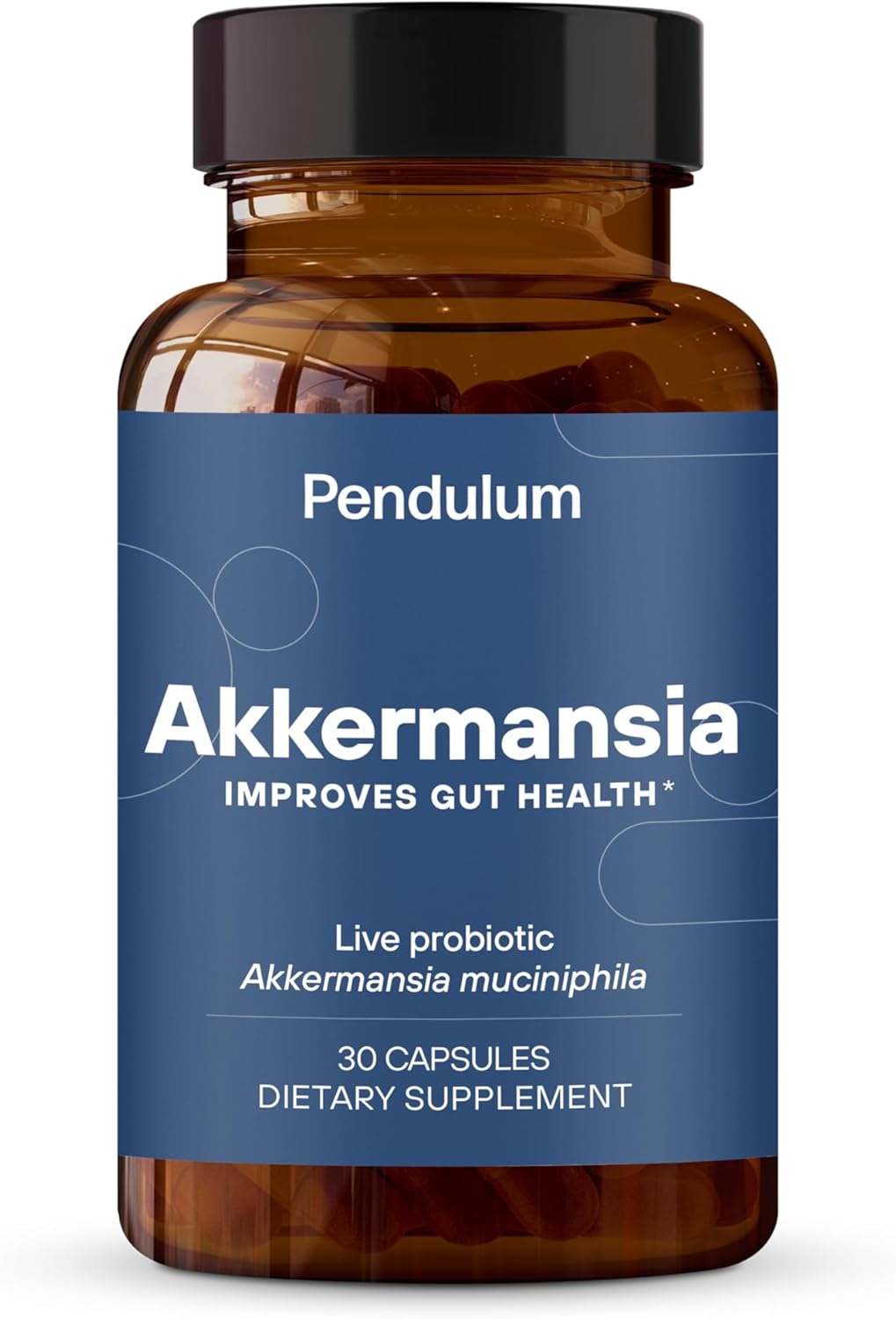 Akkermansia Probiotic Capsules with Prebiotic Fiber - Boosts GLP-1, Delayed Release, Third-Party Tested, 100M AFU Live Strain - Gut Health for Men & Women - 30 Capsules