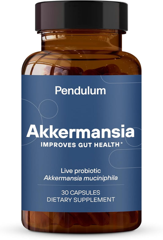 Akkermansia Probiotic Capsules with Prebiotic Fiber - Boosts GLP-1, Delayed Release, Third-Party Tested, 100M AFU Live Strain - Gut Health for Men & Women - 30 Capsules