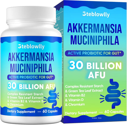 Akkermansia Probiotic with GLP-1 for Gut Health, Digestive and Metabolic Support - 60 Capsules