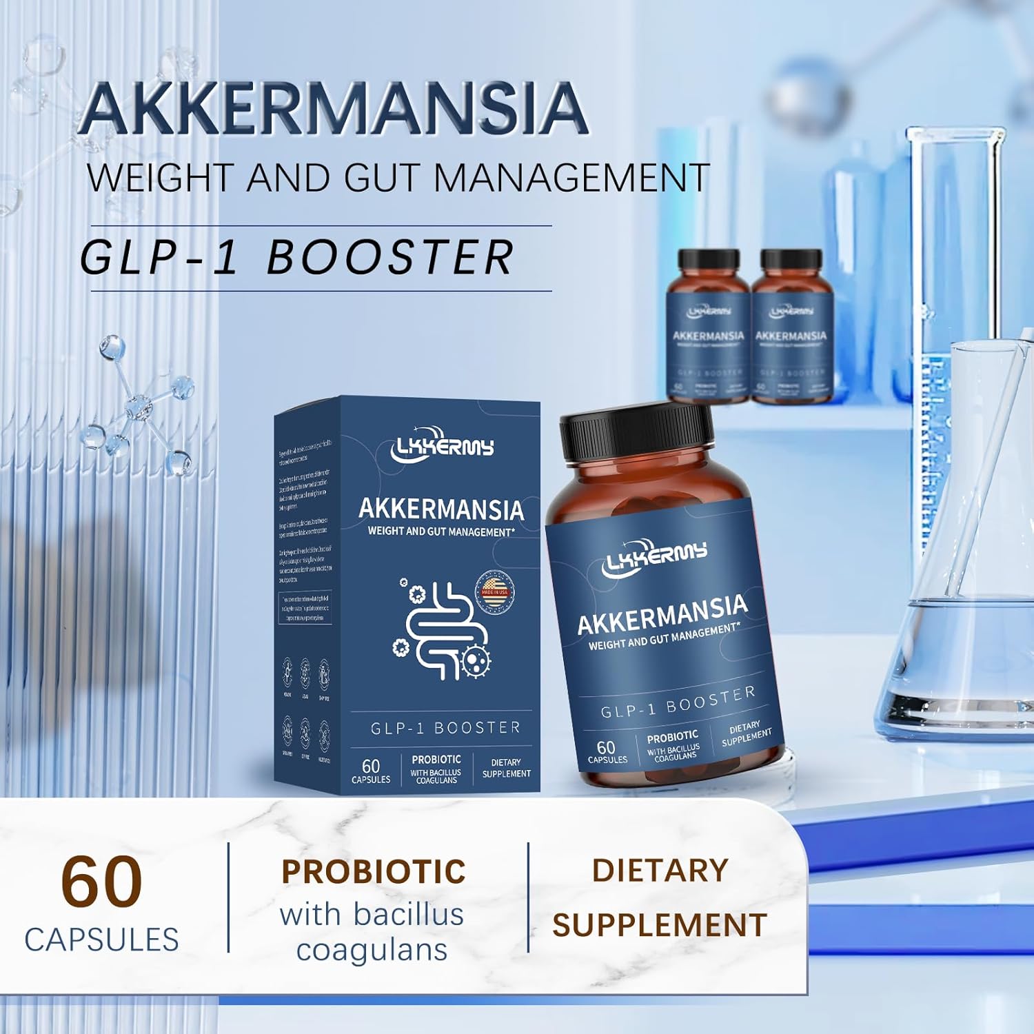 Akkermansia Supplement for Gut Health - Unisex Formula - 1 Pack