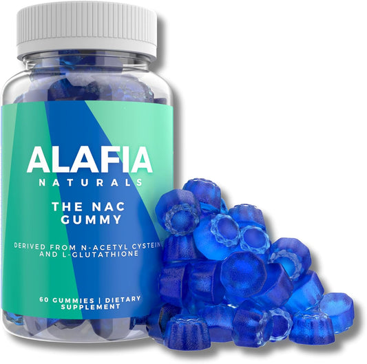 Alafia Naturals NAC Gummies - Sugar-Free Supplement for Respiratory, Liver, Kidney Health - Antioxidant Support - MCT-Oil Coated - Vegan - 60ct