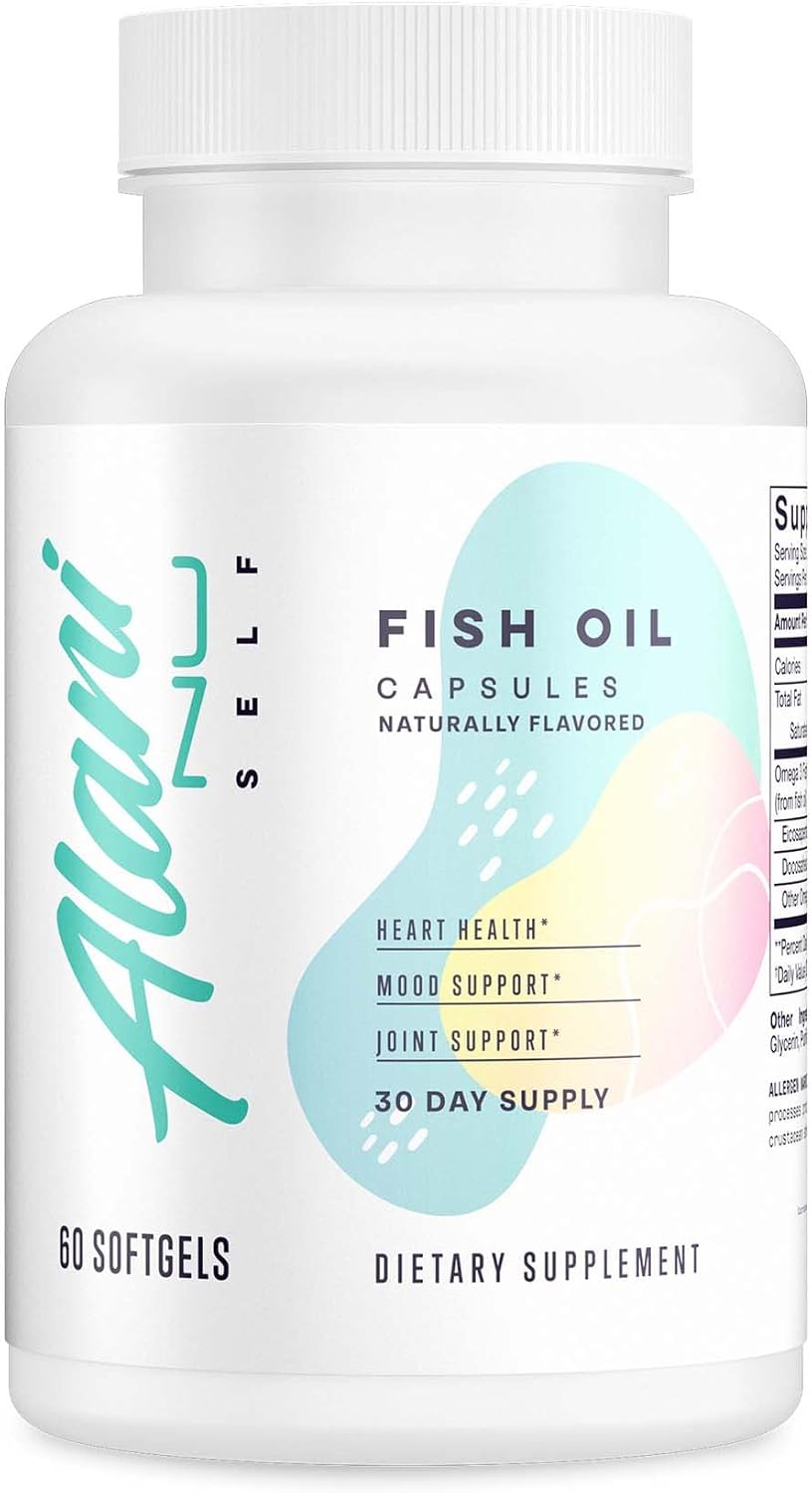 Alani Nu Omega 3 Fish Oil Softgels - 1500MG, 800mg EPA, 600mg DHA, Gluten-Free - 60 Count
