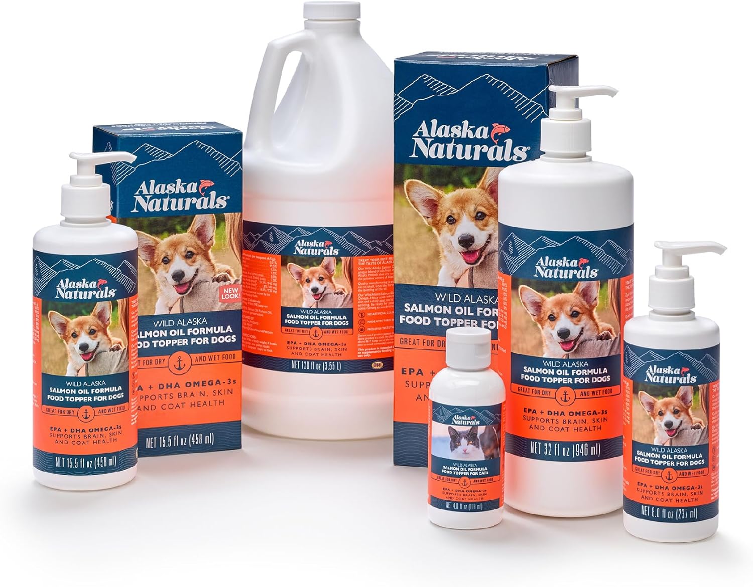 Alaska Naturals Wild Salmon Oil Dog Food Topper for Healthy Skin & Coat - EPA & DHA Omega-3 Supplement - Made in USA - 15.5 oz Bottle