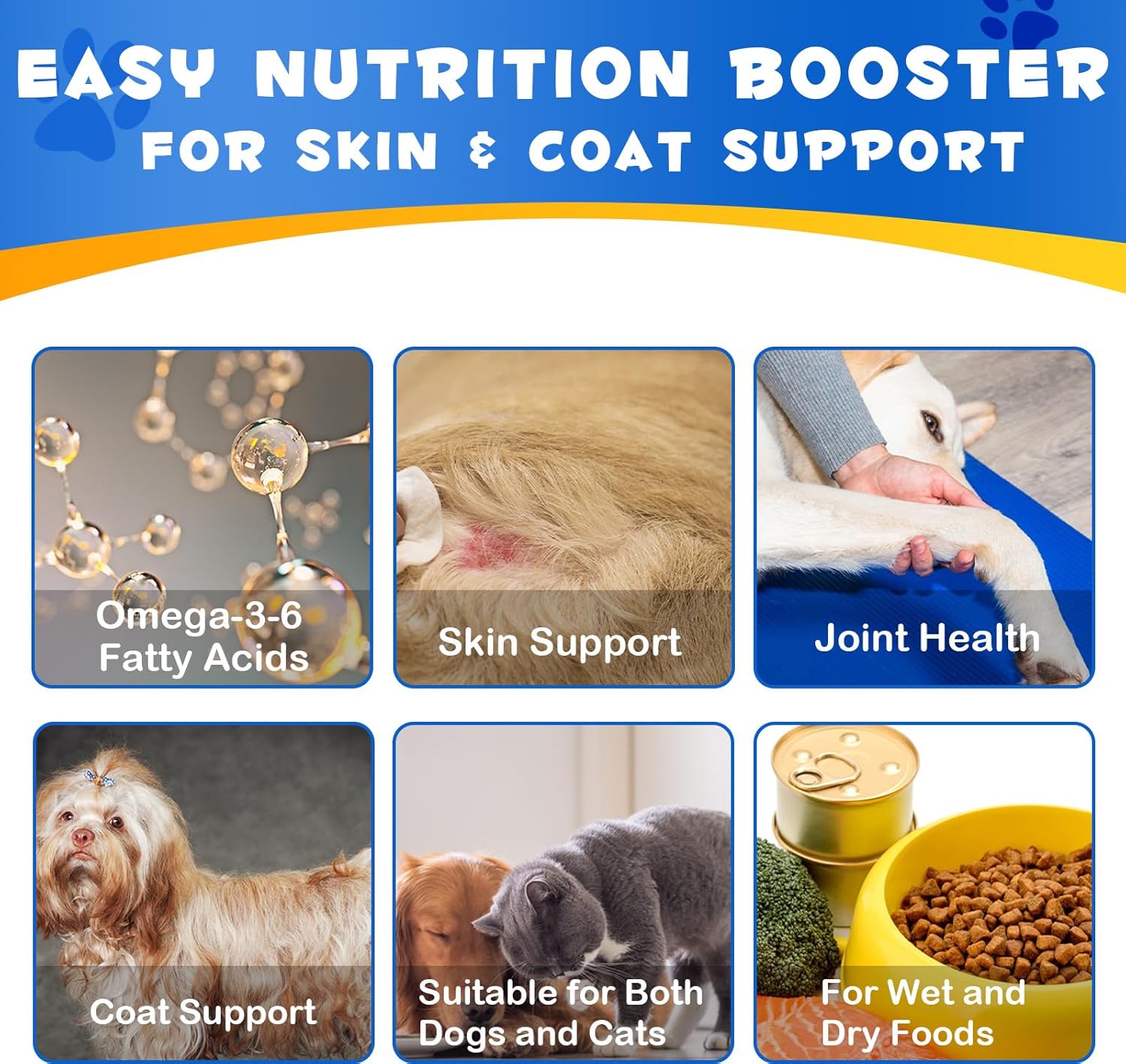 Alaskan Salmon Oil for Dogs & Cats - 8.8 oz Pure Omega 3 Fish Oil with Omega 6 Fatty Acids, EPA & DHA - Anti-inflammatory Skin & Coat Supplement for Pets