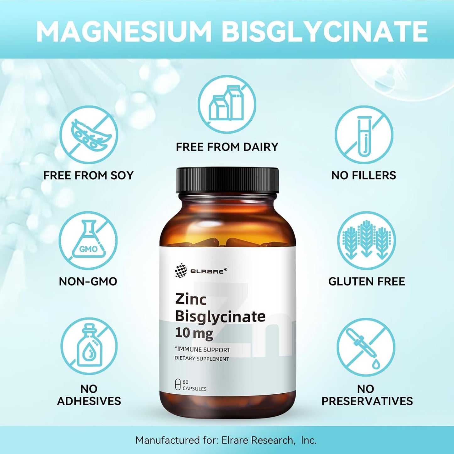 Albion TRAACS Zinc Bisglycinate Supplement 10mg, 60 Mini Capsules Size#2