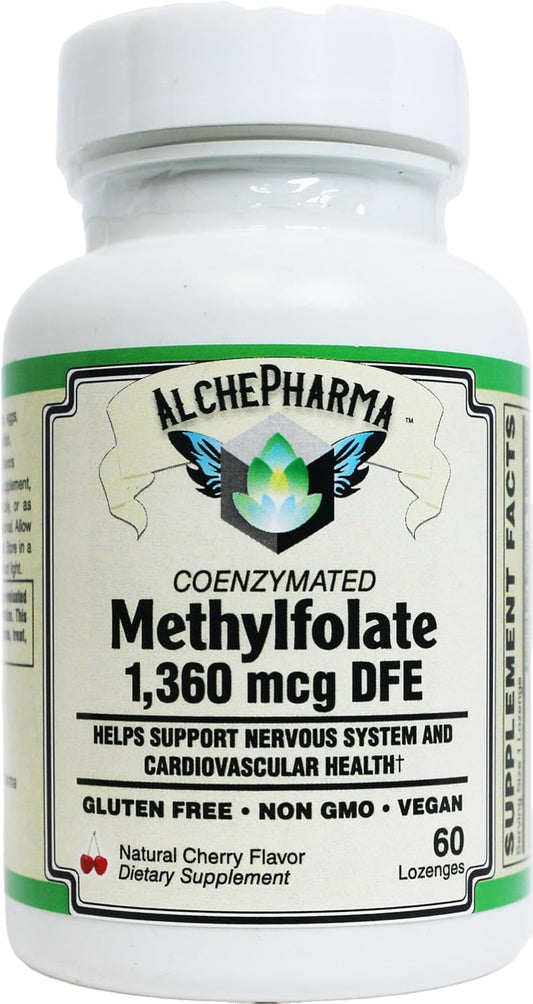 AlchePharma Magnafolate® Coenzymated Methylfolate Lozenges 1360 mcg DFE - Patented Formula