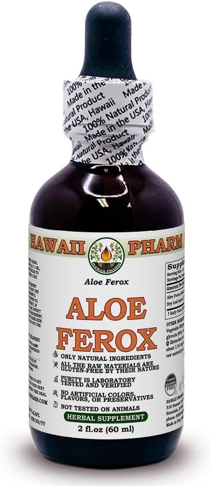 Alcohol-Free Aloe Ferox Liquid Extract Herbal Supplement - 2 oz