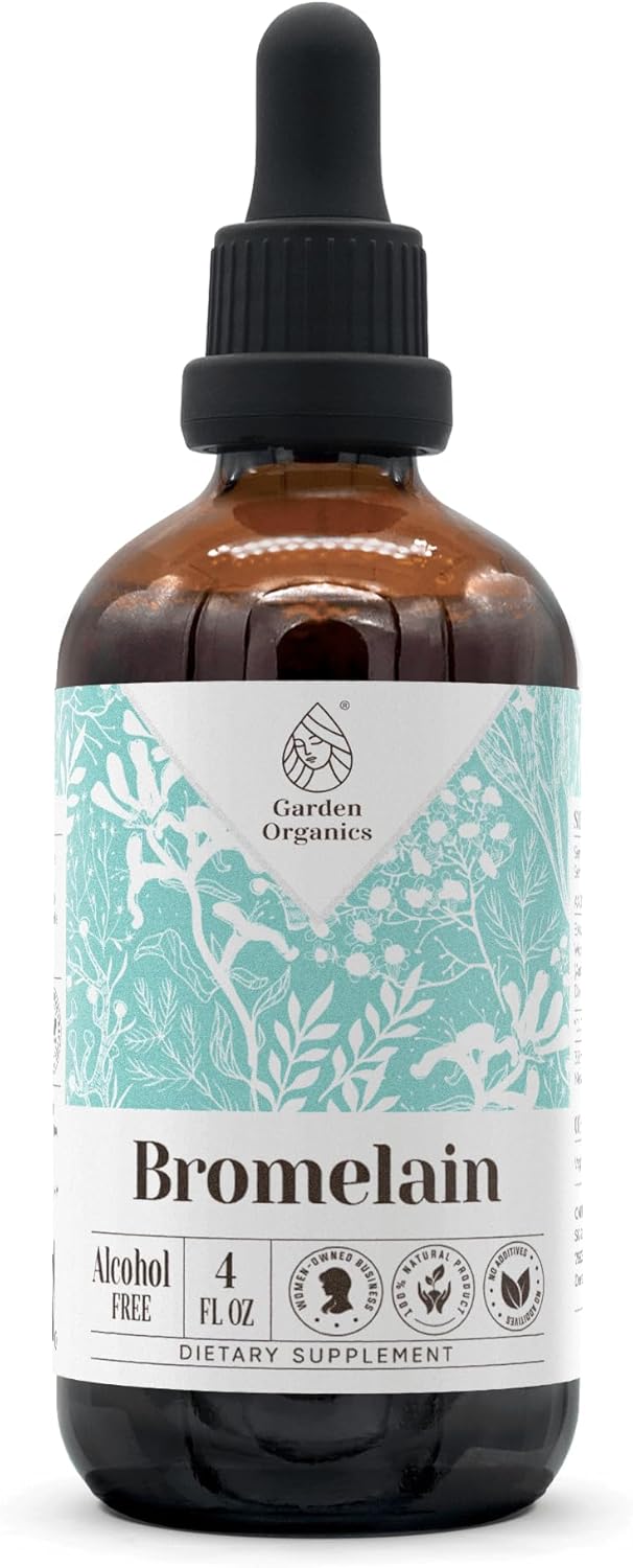 Alcohol-Free Bromelain Tincture Extract for Immune Support - 100% Wildcrafted Pineapple Stem & Fruit, Liquid Drops (4 fl oz)