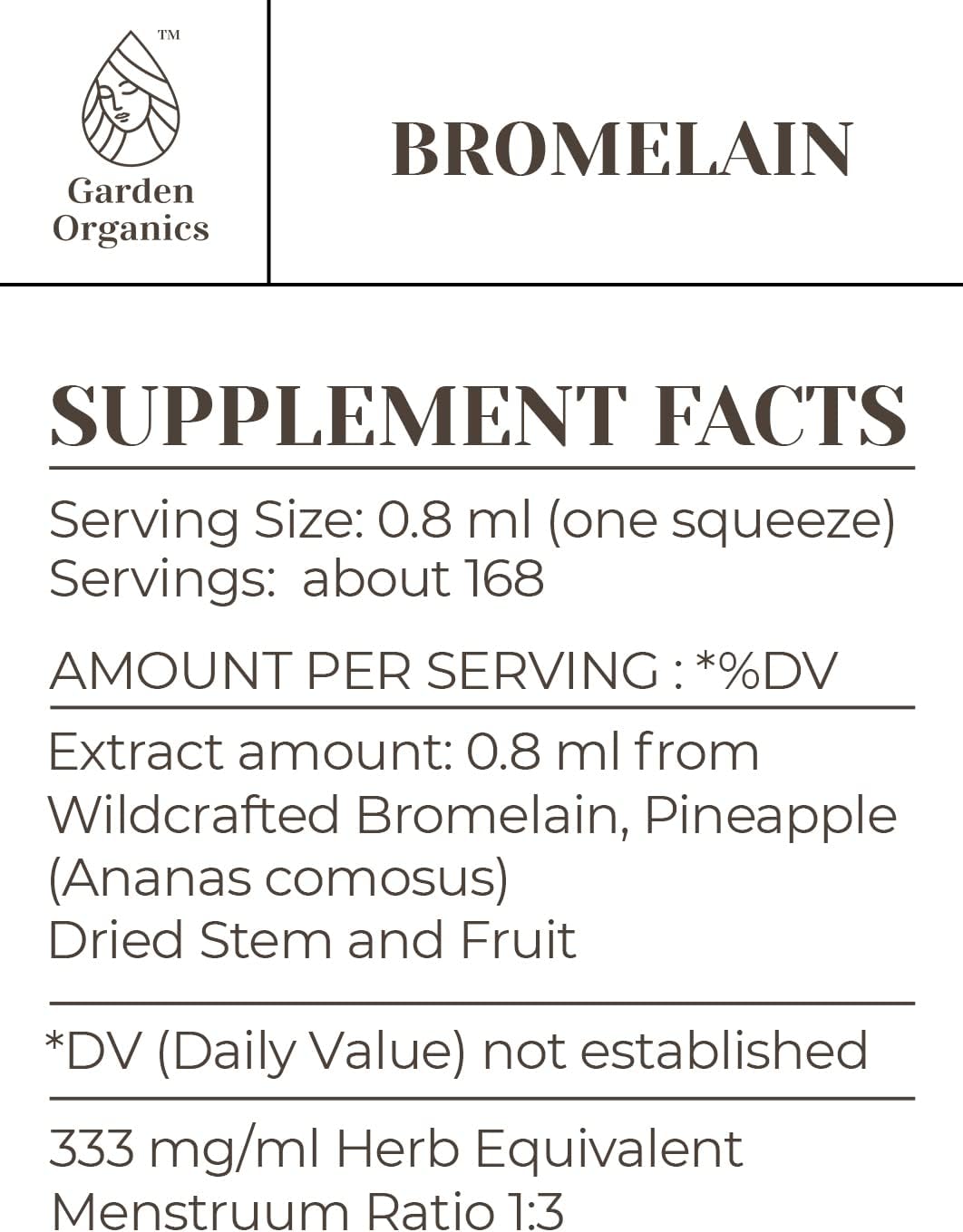 Alcohol-Free Bromelain Tincture Extract for Immune Support - 100% Wildcrafted Pineapple Stem & Fruit, Liquid Drops (4 fl oz)