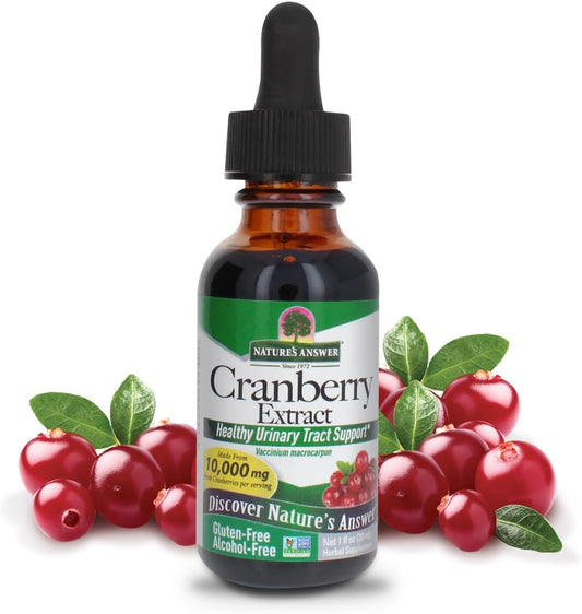 Alcohol-Free Cranberry Extract - Potent 10,000 mg Fresh Cranberry - 1 Fluid oz.