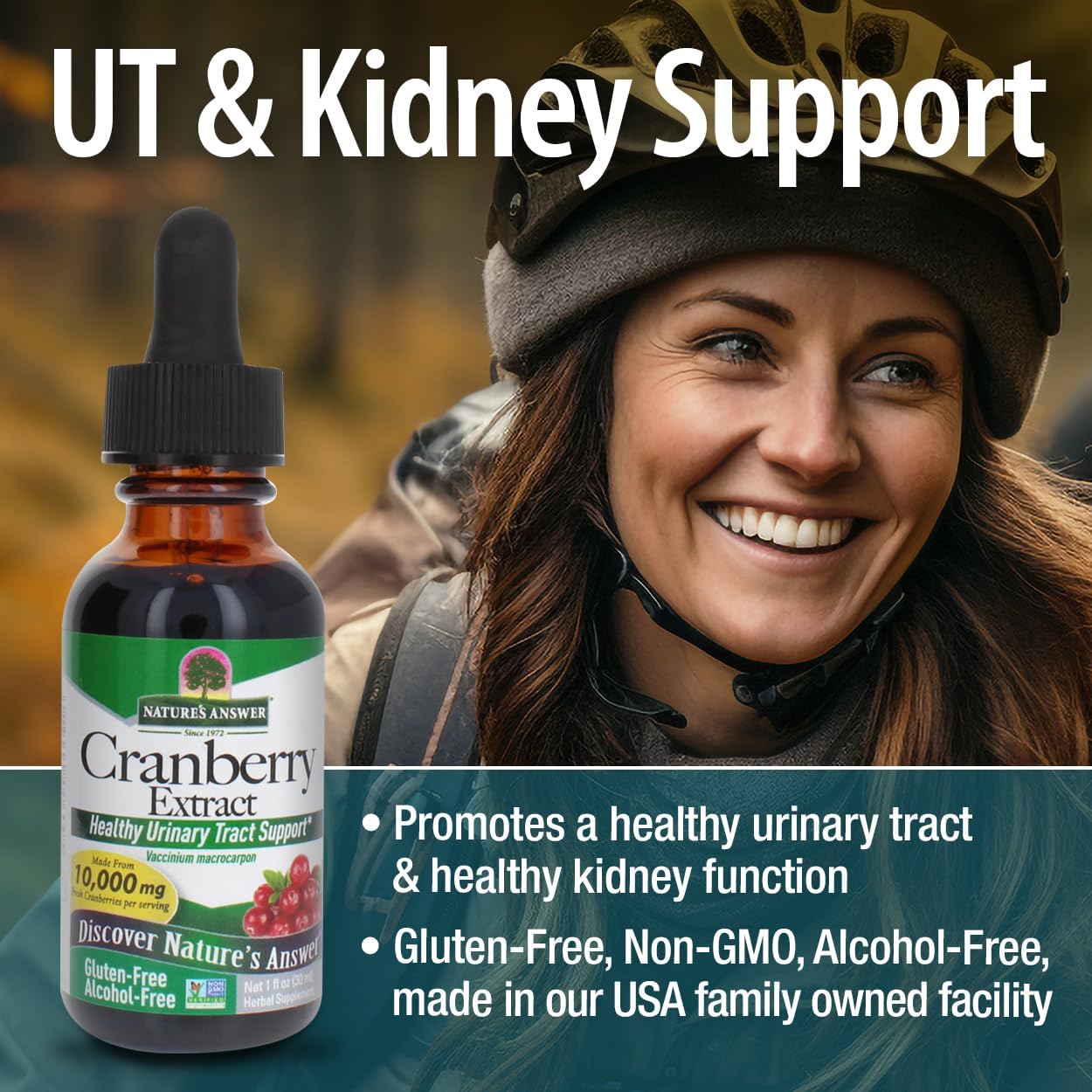 Alcohol-Free Cranberry Extract - Potent 10,000 mg Fresh Cranberry - 1 Fluid oz.