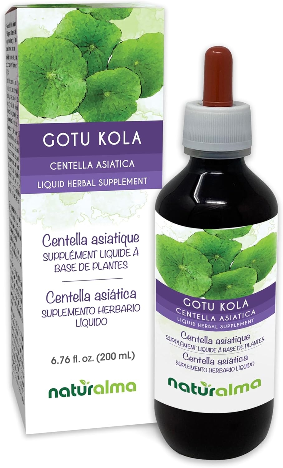 Alcohol-Free Gotu Kola Herb Tincture - 6.76 fl oz Liquid Extract Drops - Herbal Supplement Vegan-friendly