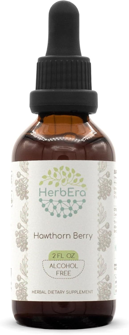 Alcohol-Free Hawthorn Berry Herbal Extract Tincture - 2 fl oz Liquid Drops by HerbEra