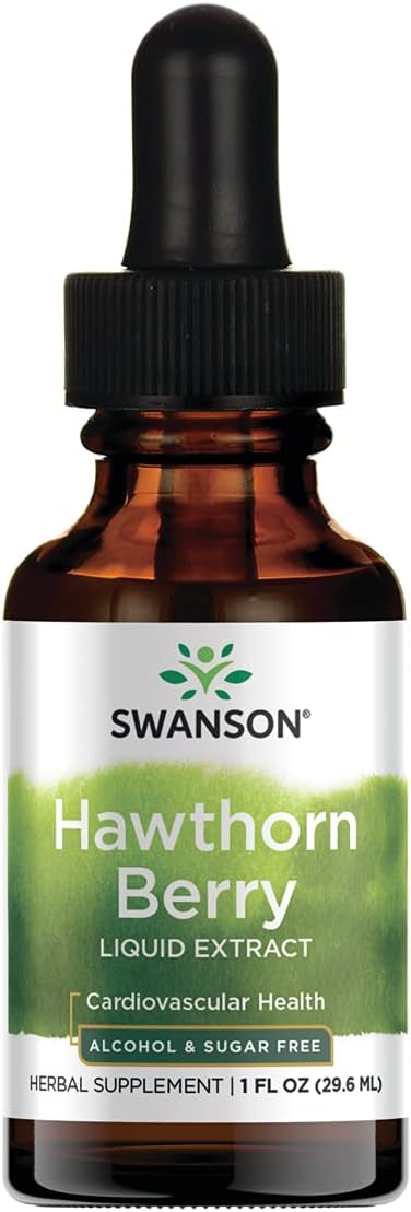 Alcohol-Free Hawthorn Berry Leaf & Flower Liquid Extract - 1 fl Ounce (29.6 ml) Liquid Formula by Swanson