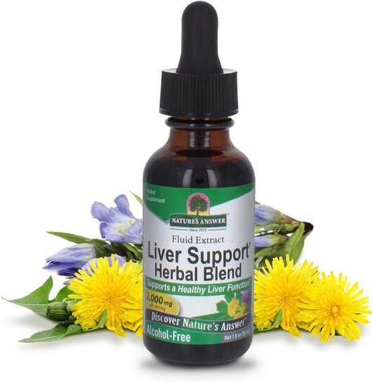 Alcohol-Free Liver Support 2000mg 1oz | Promotes Liver Function | Natural Cleanser & Detoxifier | Overall Well-Being Support