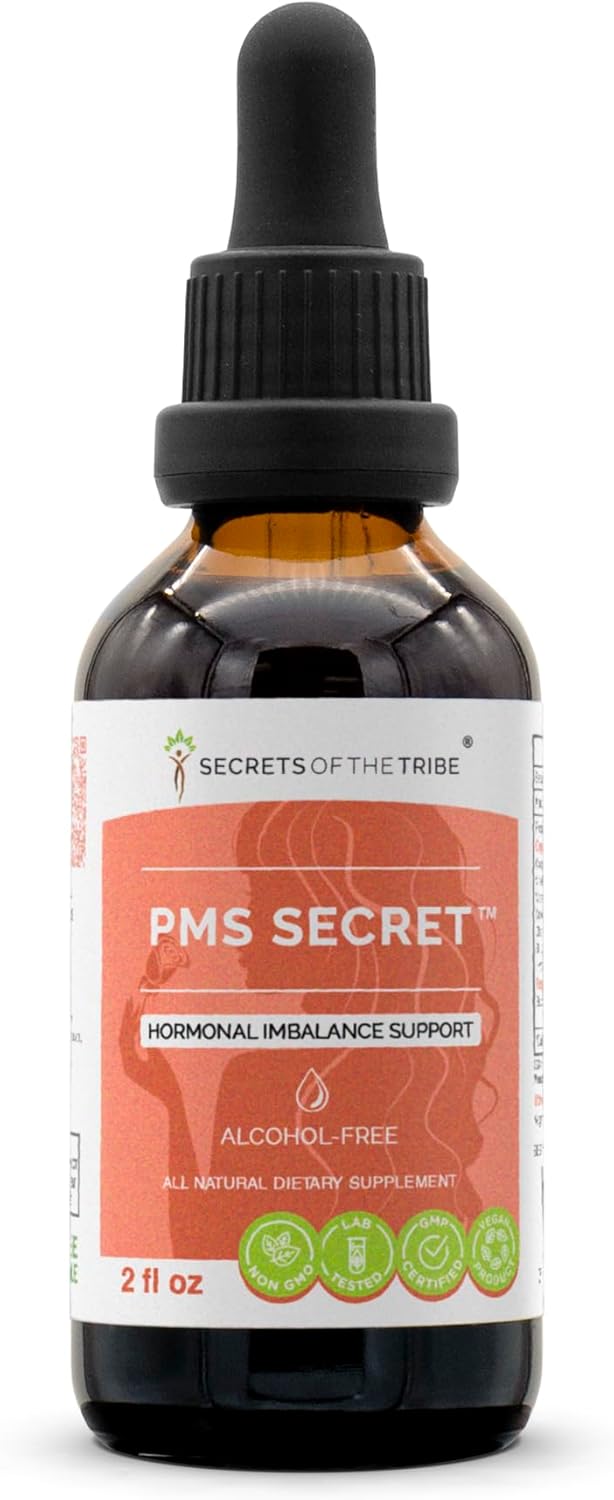Alcohol-Free PMS Support Extract with Black Cohosh, Vitex, and Valerian for Hormonal Balance (2 fl oz)