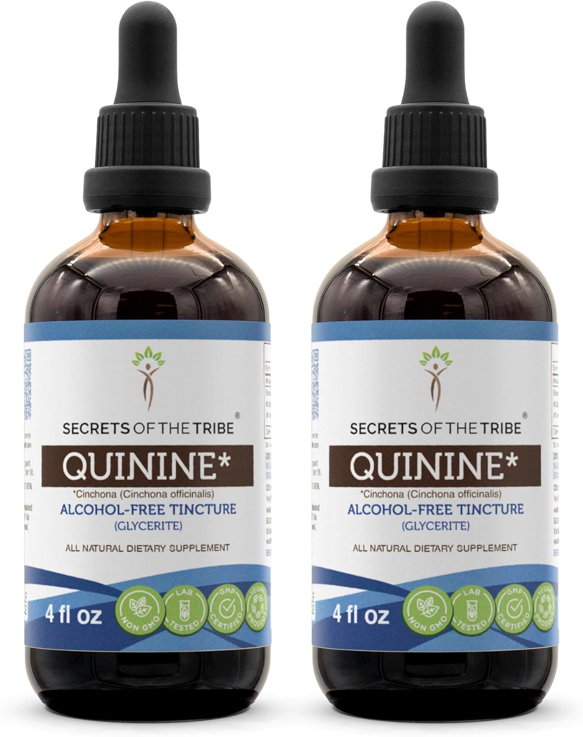 Alcohol-Free Quinine Tincture by Secrets of the Tribe - Cinchona Officinalis Bark Extract (8 FL OZ)