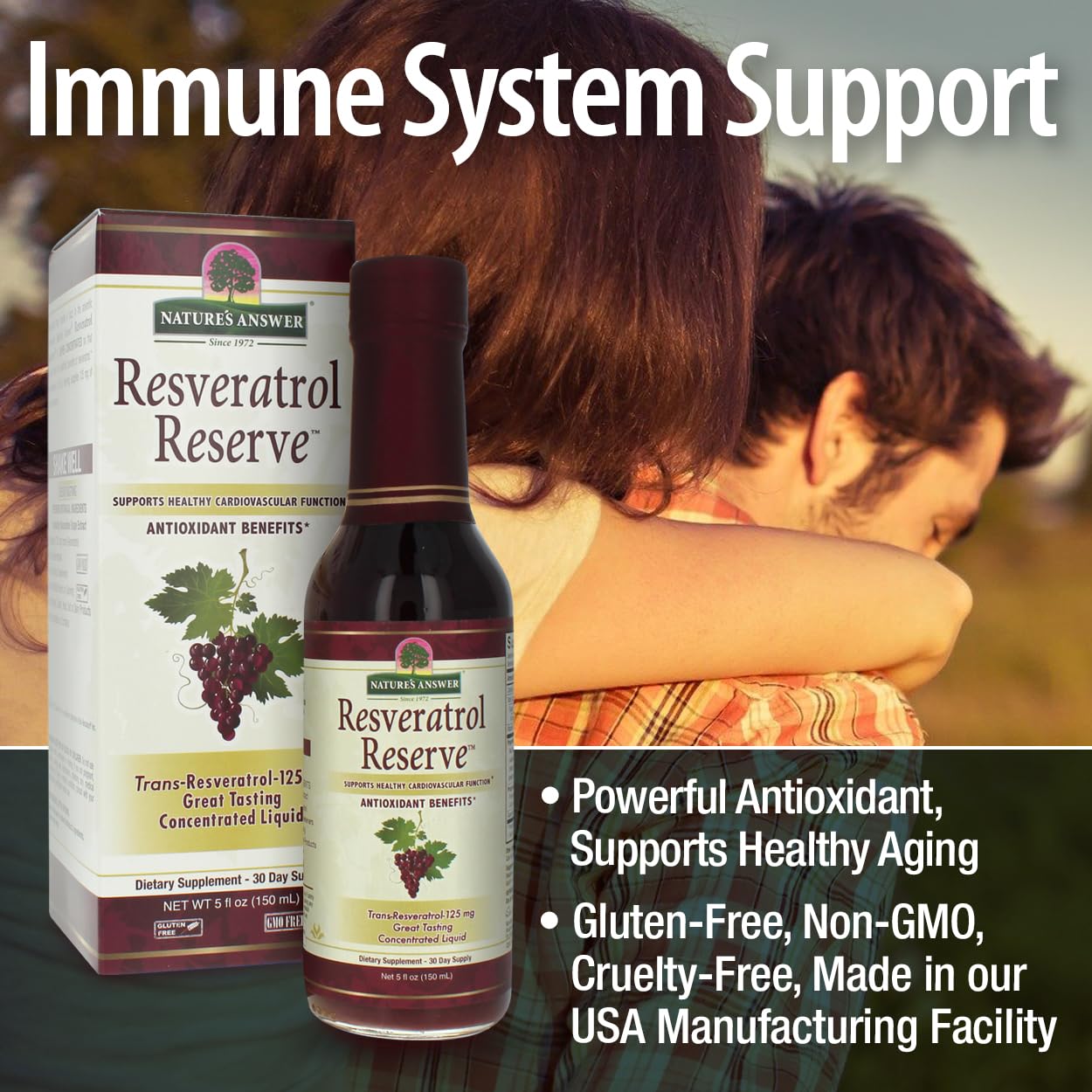 Alcohol-Free Resveratrol Reserve Liquid Concentrate 5oz - Antioxidant-Rich Wellness Booster for Immune Support