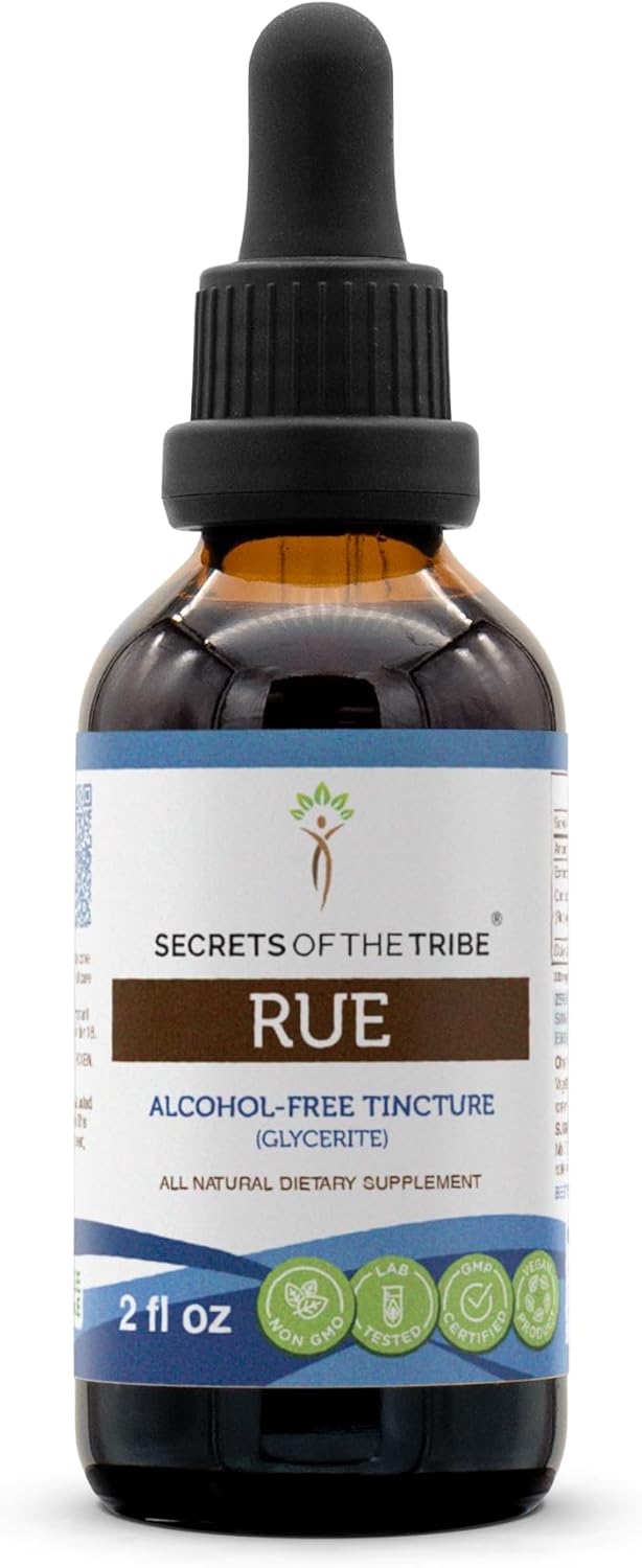 Alcohol-Free Rue Liquid Extract Tincture (2 FL OZ) - Secrets of the Tribe Dried Herb Supplement