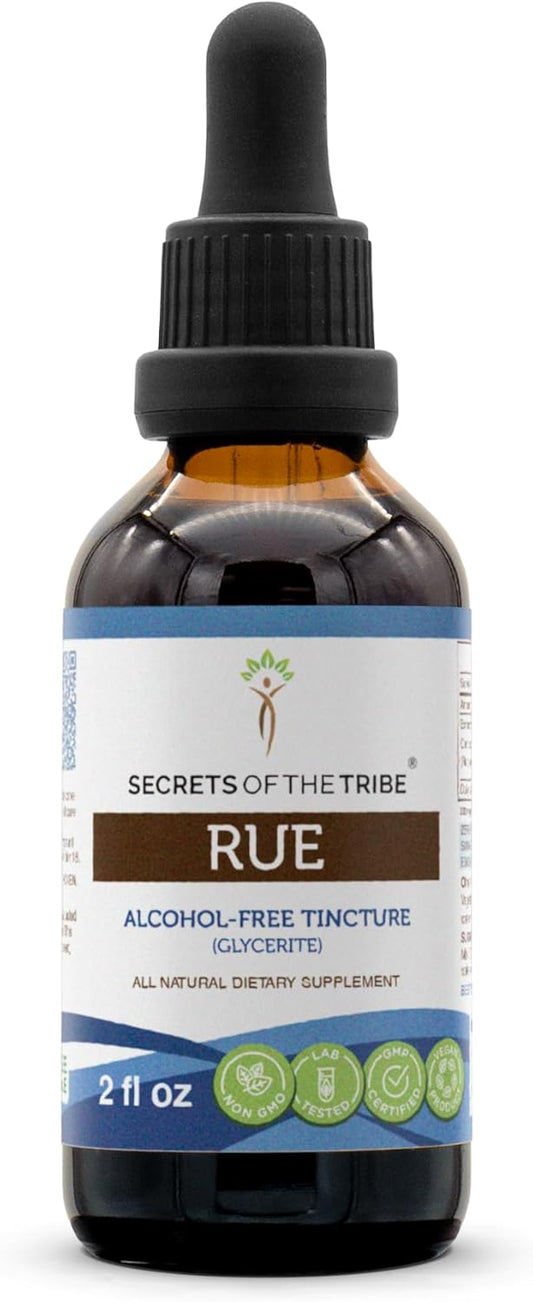 Alcohol-Free Rue Liquid Extract Tincture (2 FL OZ) - Secrets of the Tribe Dried Herb Supplement