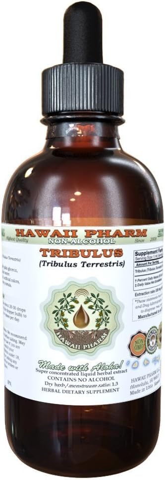 Alcohol-Free Tribulus Terrestris Liquid Extract Glycerite Supplement - 2 fl.oz USA-made by Hawaii Pharm