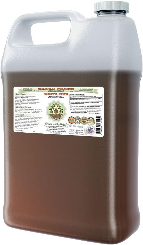 Alcohol-Free White Pine Liquid Extract - 64 fl. oz - Natural Herbal Supplement from Hawaii Pharm