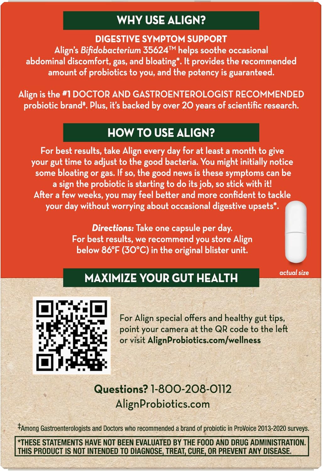 Align Probiotic Supplement Capsules - 49 Count, Various Packaging Options