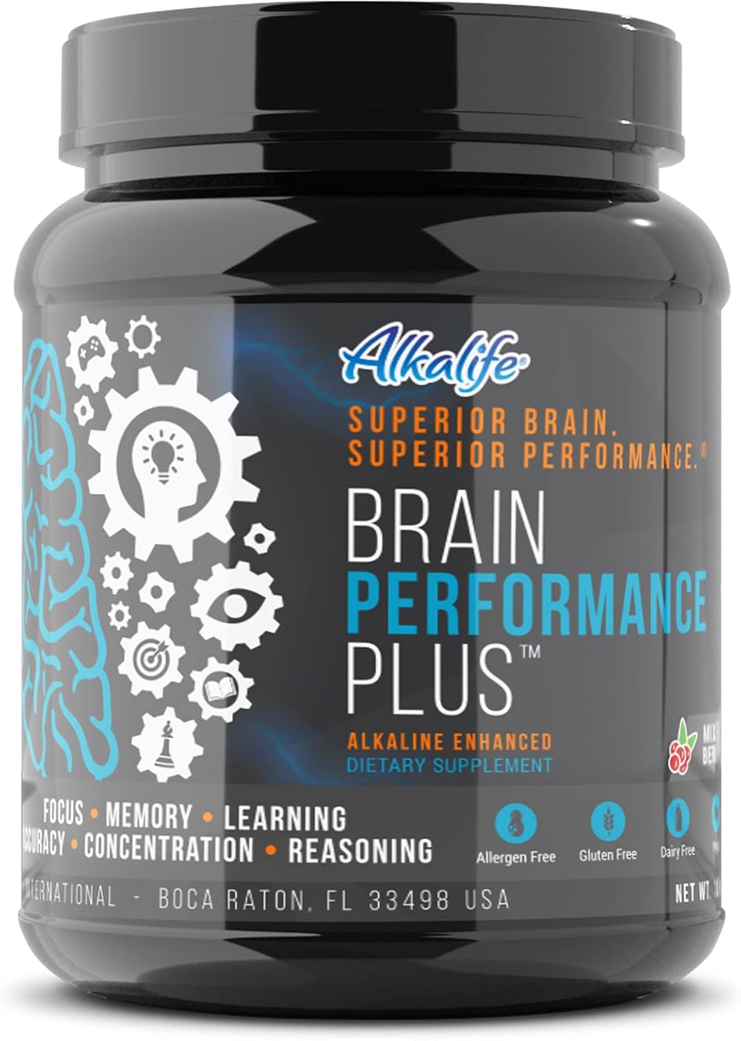 Alkalife Brain Performance Plus: Alkaline Nootropic for Cognitive Boost and Brain Health - 10oz