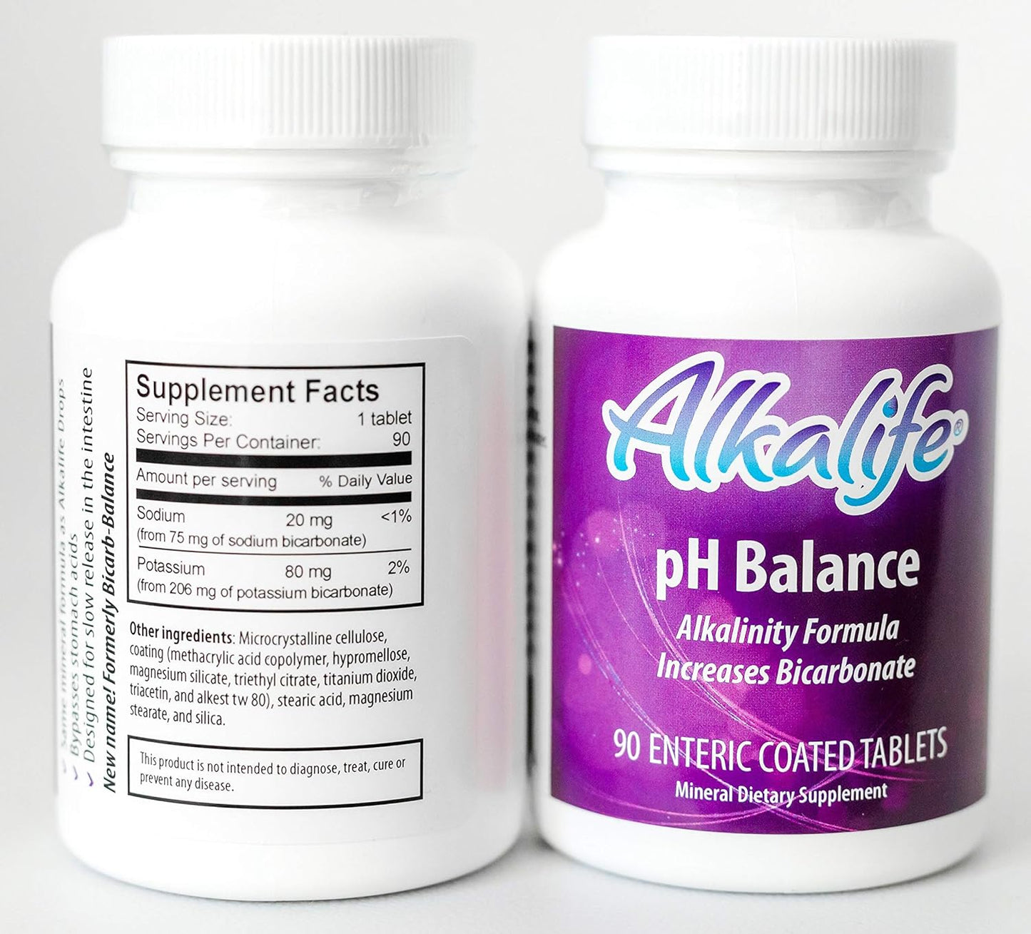 Alkalife pH Balance Pills - Patented Alkaline Sodium & Potassium Bicarbonate Supplement - Neutralize Acid, Balance pH, Immune Support - 90 Tablets