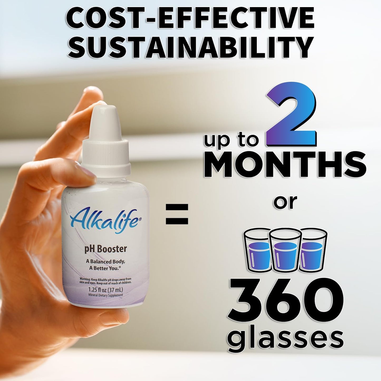Alkalife pH Booster Drops | Patented Alkaline Water Booster for Immune Support & Overall Wellness - 1.25oz