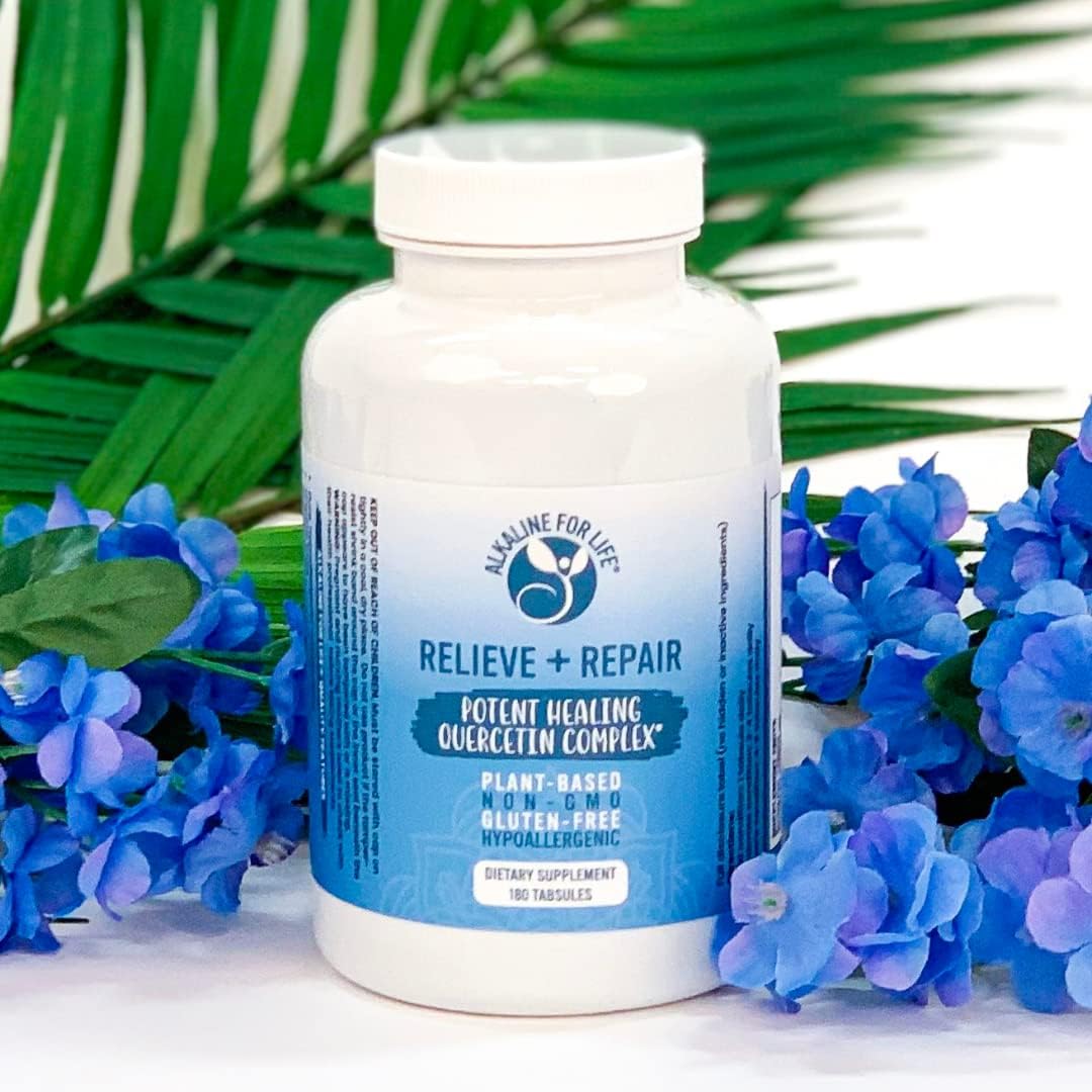Alkaline for Life Quercetin 1000mg Supplement with Pomegranate Juice Powder - Supports Relief and Repair - 90 Tablets
