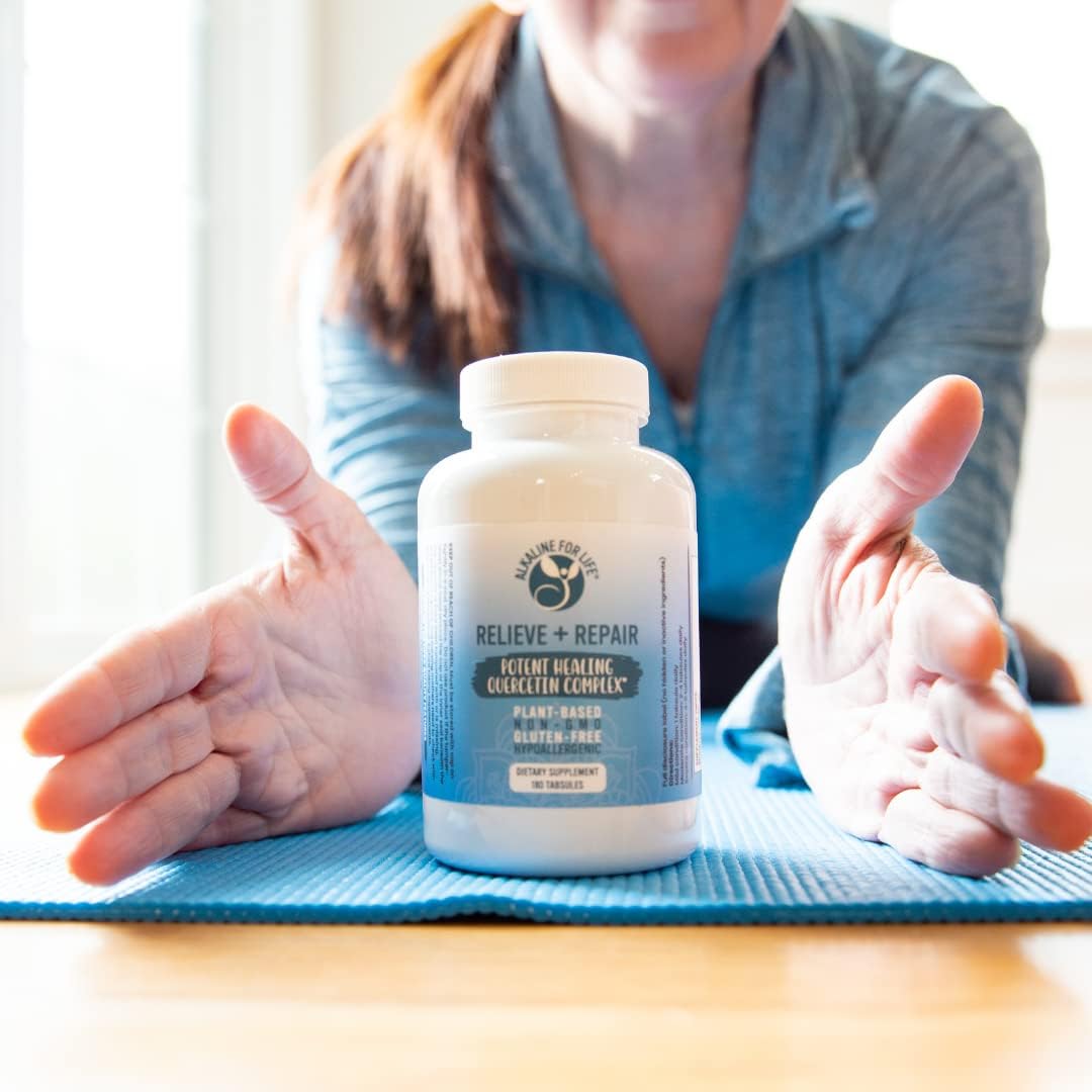 Alkaline for Life Quercetin 1000mg Supplement with Pomegranate Juice Powder - Supports Relief and Repair - 90 Tablets