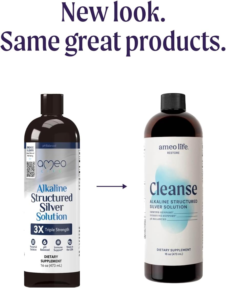 Alkaline Structured Silver Water for Immune Support & Gut Health - 16 oz Colloidal Silver Liquid 30 PPM, pH Balanced Solution