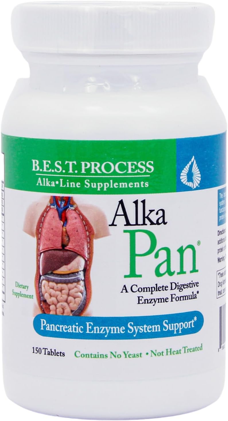 Alka•Pan Digestive Enzyme Supplement - 2 Pack for Digestive Health - Natural Alkaline Formula with Superfoods & Herbs