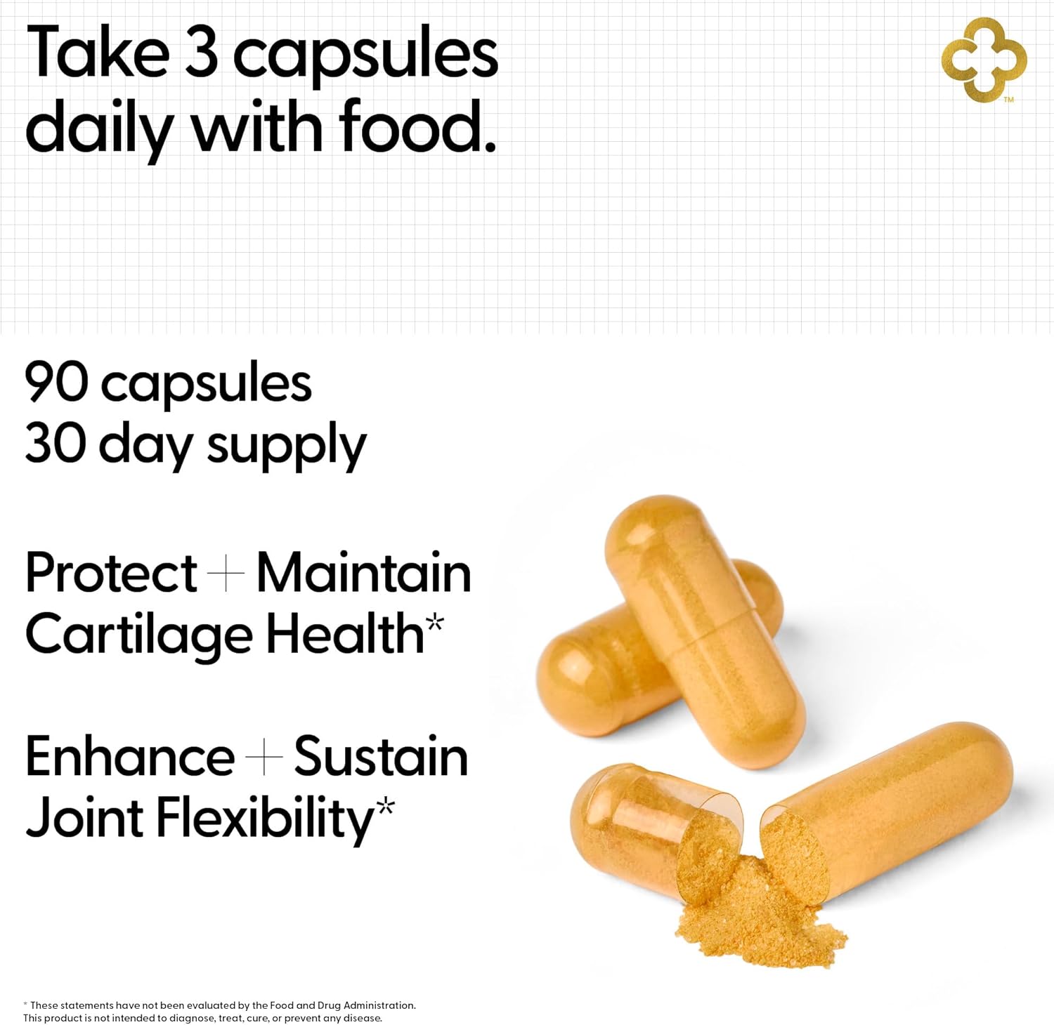 All-in-One Joint Support Supplement with Glucosamine, Chondroitin, MSM, Turmeric, Hyaluronic Acid - 90 Capsules for Joint Health and Flexibility - Made in USA