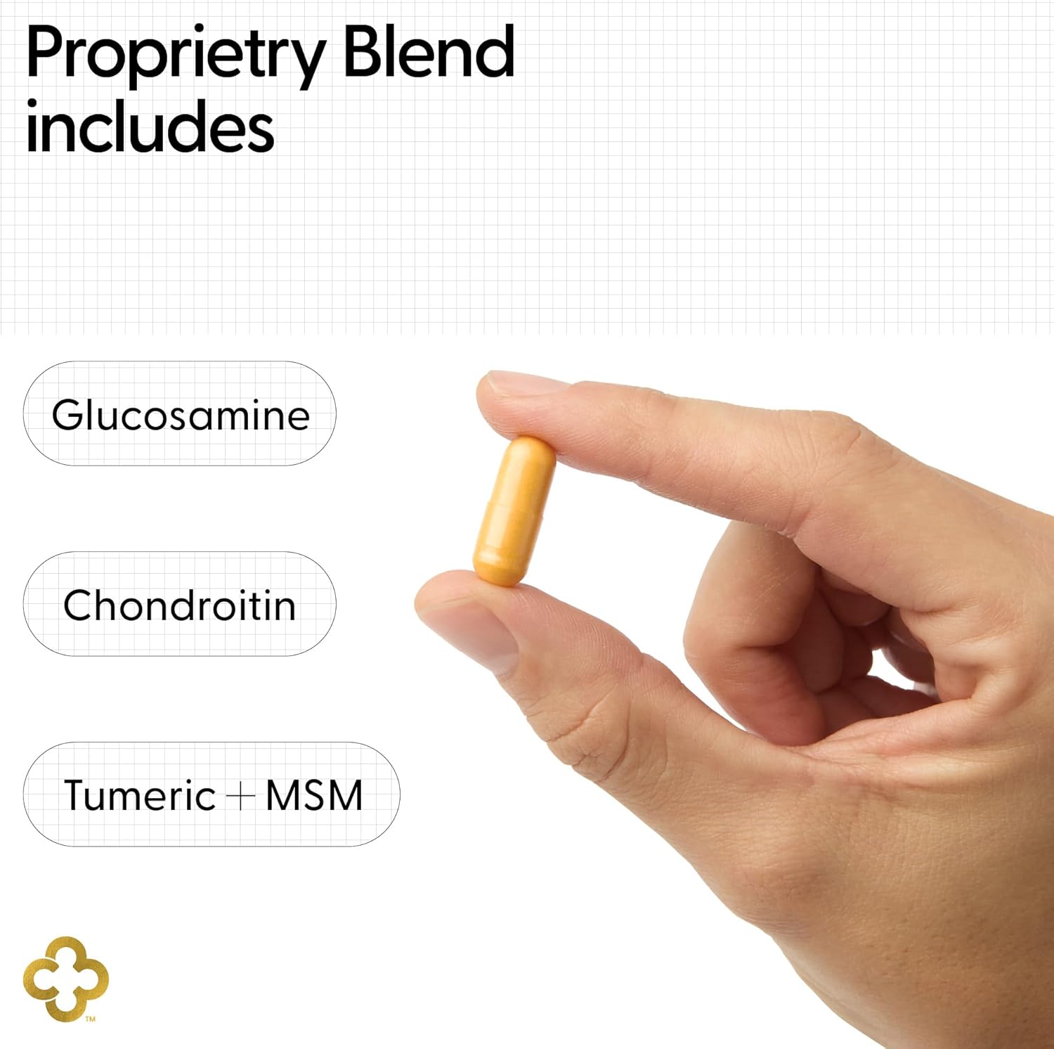 All-in-One Joint Support Supplement with Glucosamine, Chondroitin, MSM, Turmeric, Hyaluronic Acid - 90 Capsules for Joint Health and Flexibility - Made in USA