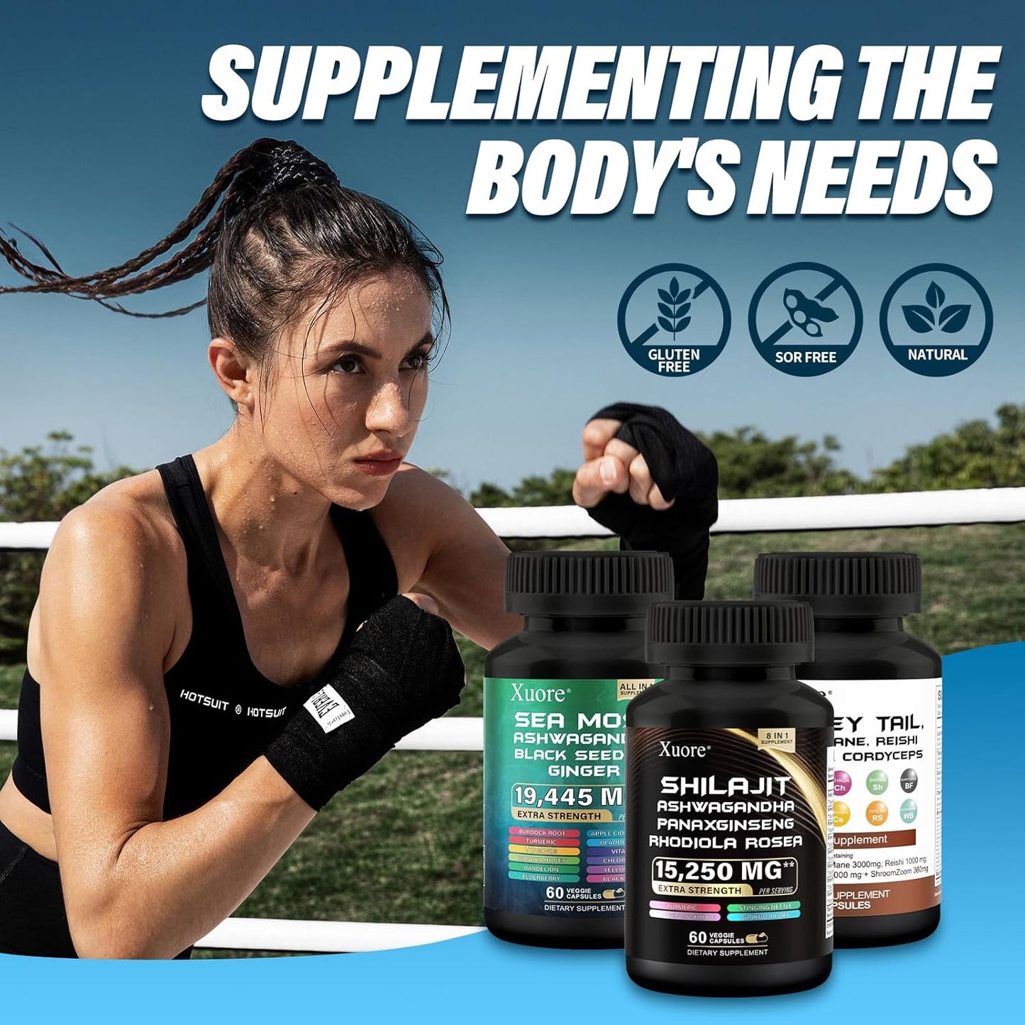All-in-One Mushroom & Herb Supplement with Shilajit, Sea Moss, Black Seed Oil, Lions Mane, Turkey Tail, Reishi, Cordyceps, Chaga, Ashwagandha, Ginger, Rhodiola Rosea & Panax Ginseng