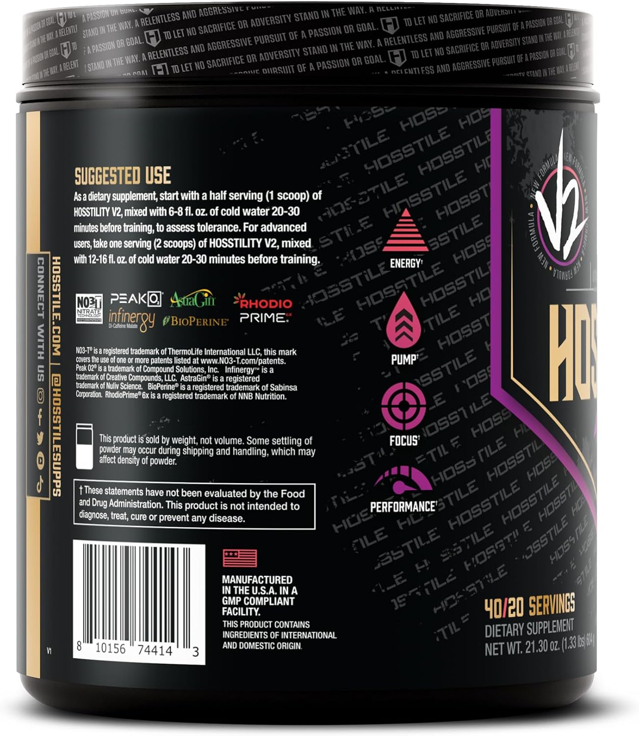 All-in-One Pre Workout Powder for Men and Women - Grape Apple Flavor - Enhance Muscle Pump, Increase Energy, Boost Strength, Sharpen Focus - 40 Servings