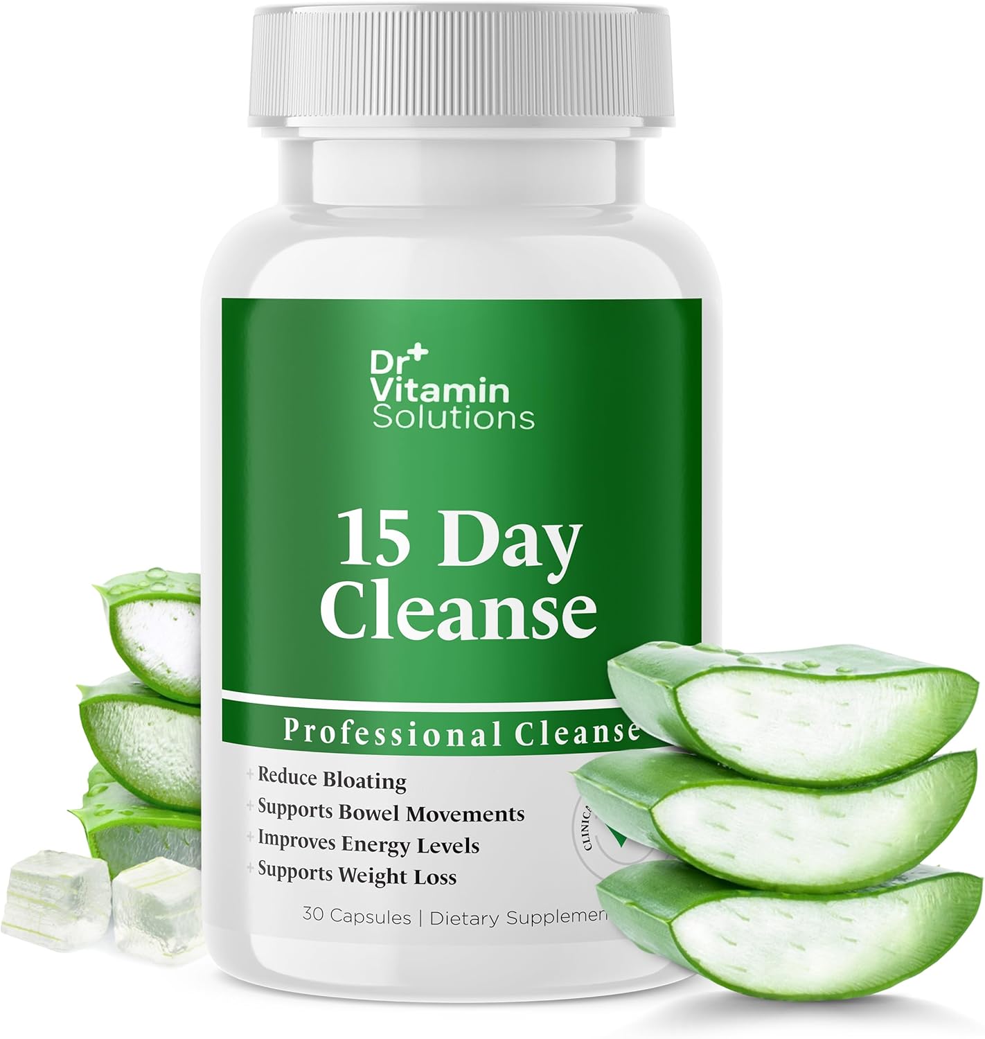 All Natural 15 Day Cleanse Gut Support for Men & Women - Colon Cleanser with Probiotics for Constipation Relief - 30 Capsules
