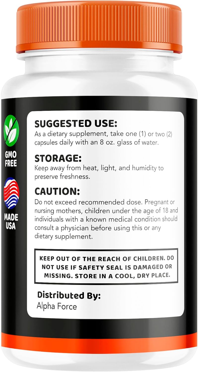 All-Natural Alpha Force Supplement Capsules for Men - Advanced Formula for Daily Health Support, 60 Capsules