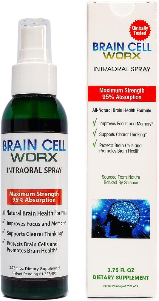 All Natural Brain Cell Worx Sublingual Supplement - Enhance Focus, Memory, and Brain Health with Stem Cell Worx Formula containing Gingko, Alpha GPC, and Resveratrol
