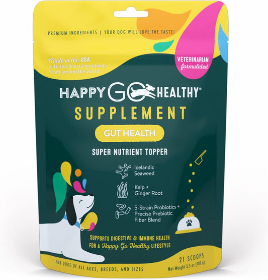 All-Natural Dog Gut Health Probiotics Supplement for Digestive Health and Immune Support - 21 Count Pack