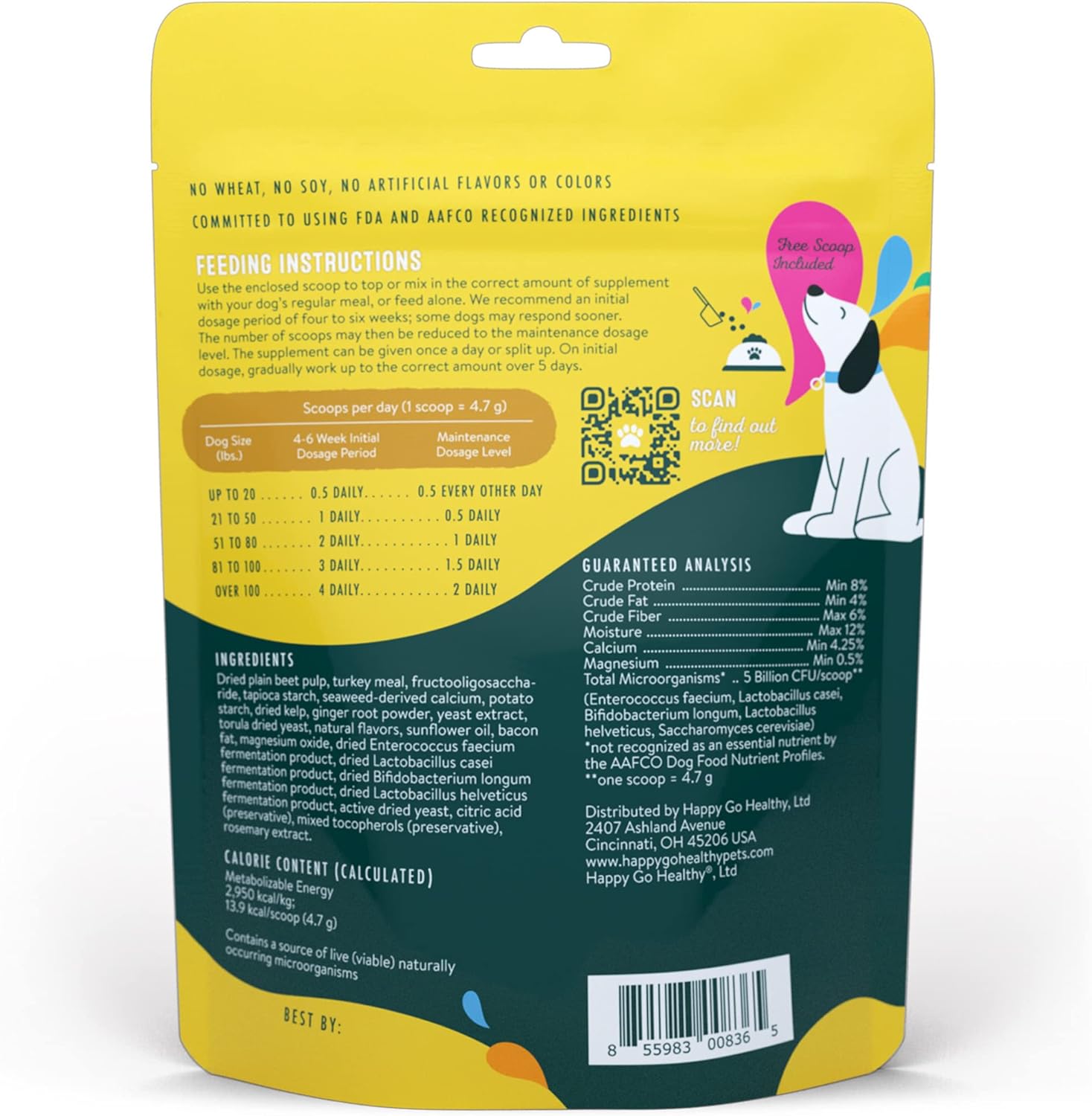 All-Natural Dog Gut Health Probiotics Supplement for Digestive Health and Immune Support - 21 Count Pack