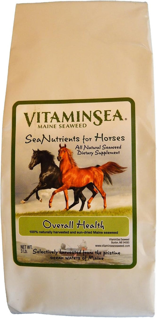 All Natural Dried Seaweed Supplement for Horses | Horse Kelp Flakes with Vitamins, Trace Minerals, Amino Acids | 3 LB Pack for Overall Health and Well-being