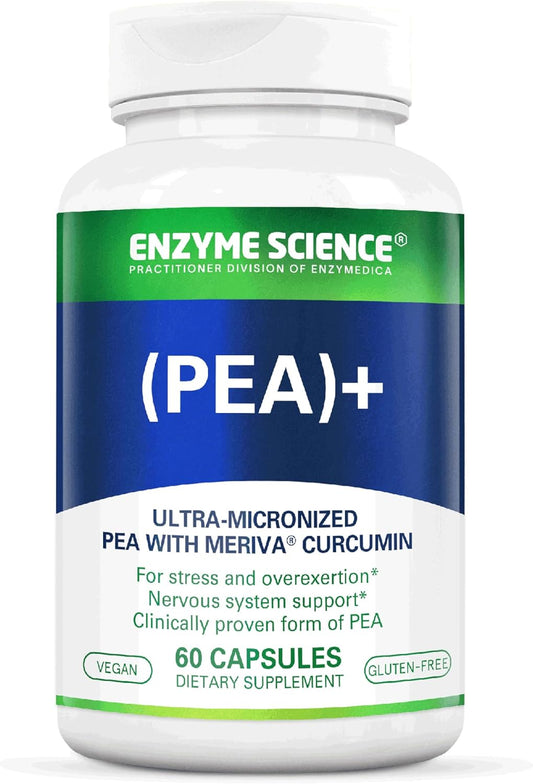 All-Natural Enzyme Science Pea+ Capsules with Meriva Curcumin - Supports Nervous, Immune, & Muscular Systems - 60 Count