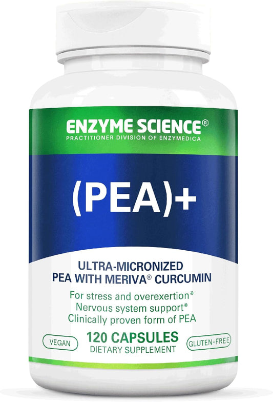 All-Natural Enzyme Science Pea+ Capsules with Meriva Curcumin for Nervous, Immune, & Muscular System Support