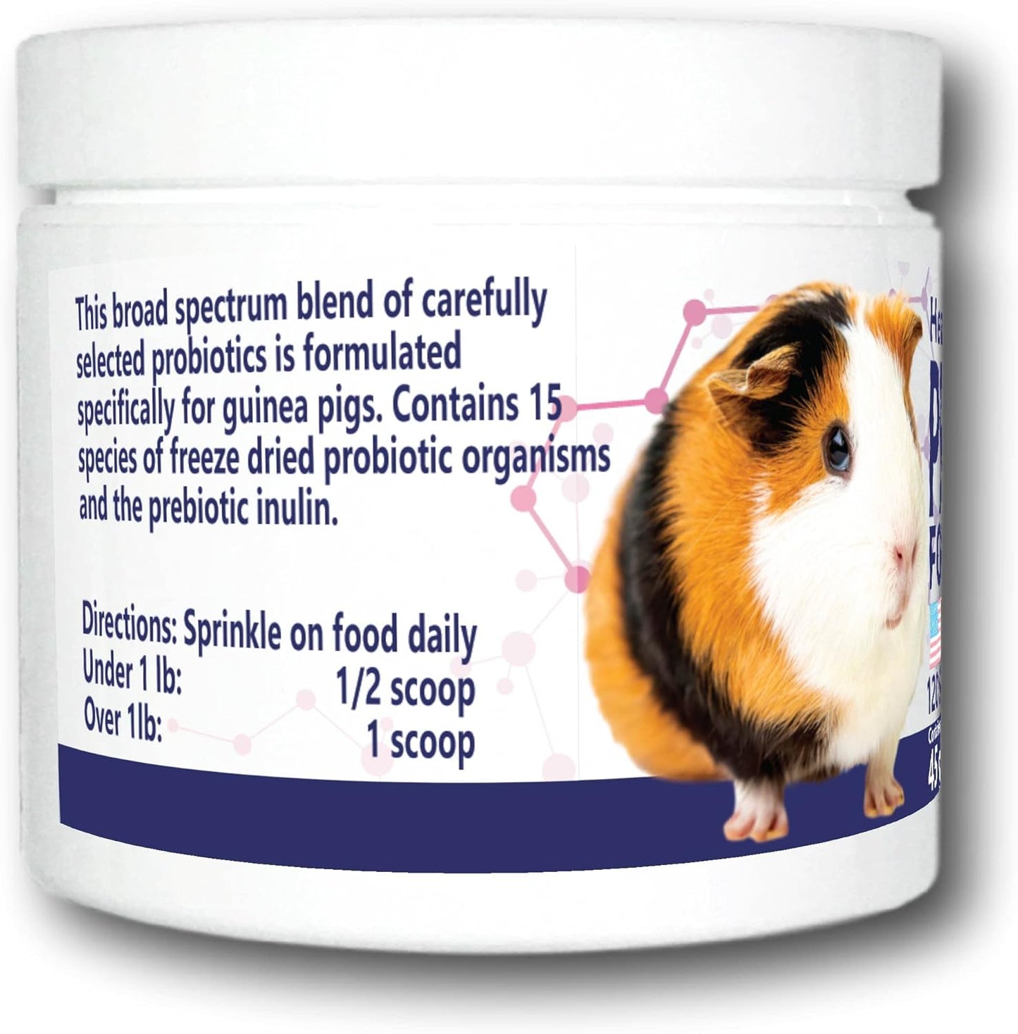 All-Natural Equa Holistics Probiotics for Guinea Pigs, 120 Servings, Supports Digestive Health
